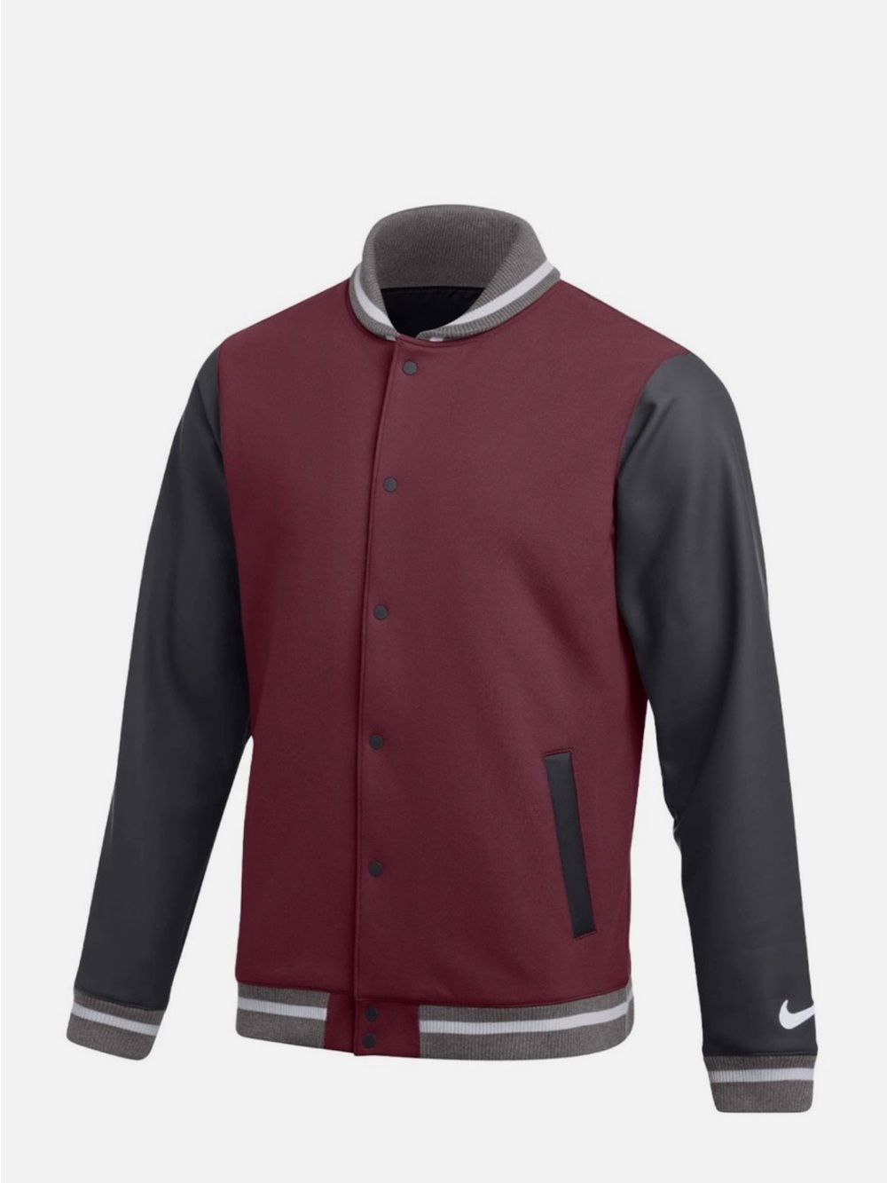Nike Letterman Football Bomber Jacket Maroon Gray Men/Women Size Large- NWT